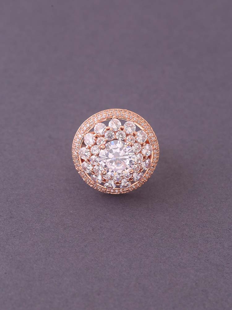 Rose Gold Vanshi Zirconia Ring - EOSS